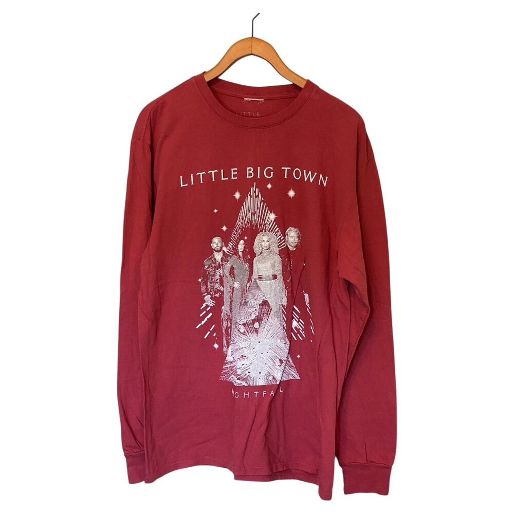Little Big Town Red Long Sleeve T-Shirt Unisex L Nightfall Tour Music Band